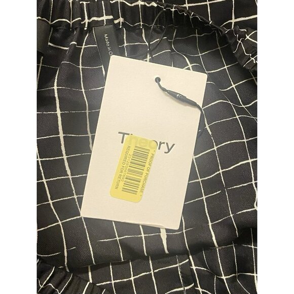 Theory‎ Black Silk Pull-On Pants Women’s Size M Pockets Relaxed Fit Wide Leg NWT - Picture 9 of 11